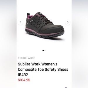 Womens Light Steel Toe Reebok Running Safety Shoe Size 10